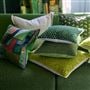 Raku Patchwork Emerald Velvet Cushion