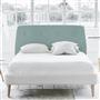 Cosmo Superking Headboard - White Buttons - Brera Lino Celadon