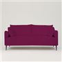 Positano 2.5 seater - Matt Black Legs - Cassia Velvet Fuchsia