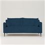 Positano 3 seater - Matt Black Legs - Cassia Velvet Prussian