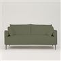 Positano 2.5 seater - Polished Steel Legs - Aria Vintage Green