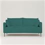 Positano 2.5 seater - Polished Steel Legs - Cassia Velvet Azure