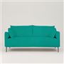 Positano 2.5 seater - Polished Steel Legs - Cassia Velvet Ocean