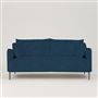 Positano 3 seater - Polished Steel Legs - Cassia Velvet Prussian