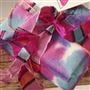 3 Sheets of Hand Tie-dyed Fuchsia and Turquoise Gift Wrap