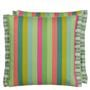 cork street stripe emerald cushion