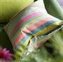 Cork Street Stripe Emerald Cotton Cushion