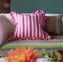 Burlington Stripe Fuchsia Cotton Decorative Pillow