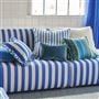 Berkeley Stripe Cobalt Cotton Decorative Pillow