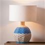 Brera Cobalt Raffia Small Table Lamp