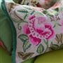 Coussin Isabella Embroidered Fuchsia Linen 