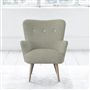 Florence Chair - White Buttons - Beech Leg - Cheviot Pebble