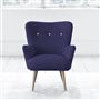 Florence Chair - White Buttons - Beech Leg - Cassia Dewberry