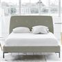 Cosmo Bed - White Buttons - Double - Metal Leg - Cheviot Pebble