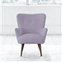 Florence Chair - Self Buttons - Walnut Leg - Brera Lino Heather