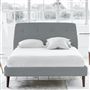 Cosmo Bed - Self Buttons - Double - Walnut Leg - Elrick Zinc