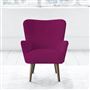 Florence Chair - Self Buttons - Walnut Leg - Cassia Magenta
