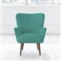 Florence Chair - Self Buttons - Walnut Leg - Cassia Ocean