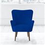 Florence Chair - Self Buttons - Walnut Leg - Cassia Cobalt