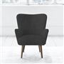 Florence Chair - Self Buttons - Walnut Leg - Brera Lino Espresso