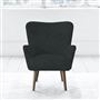 Florence Chair - Self Buttons - Walnut Leg - Cheviot Noir