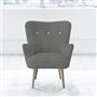 Florence Chair - White Buttons - Beech Leg - Brera Lino Granite