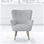 Florence Chair - White Buttons - Beech Leg - Brera Lino Graphite