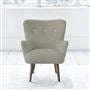 Florence Chair - White Buttons - Walnut Leg - Brera Lino Pebble