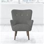 Florence Chair - White Buttons - Walnut Leg - Brera Lino Granite