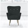 Florence Chair - White Buttons - Beech Leg - Cheviot Noir