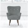 Florence Chair - White Buttons - Walnut Leg - Brera Lino Zinc