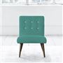 Eva Chair - White Buttons - Walnut Leg - Cassia Ocean