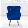 Florence Chair - White Buttons - Beech Leg - Cassia Cobalt
