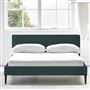 Square Low Bed -  Superking  -  Walnut Leg  -  Rothesay Azure