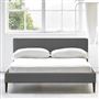Square Low Bed -  Double  -  Walnut Leg  -  Rothesay Zinc