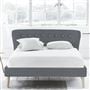Wave Bed - White Buttons - Superking - Beech Leg - Conway Gunmetal