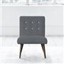 Eva Chair - White Buttonss - Walnut Leg - Conway Gunmetal