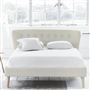Wave Bed - Self Buttons - Superking - Beech Leg - Conway Ivory