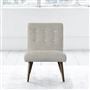 Eva Chair - White Buttonss - Walnut Leg - Conway Linen