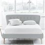 Wave Bed - White Buttons - Superking - Beech Leg - Conway Platinum