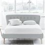 Wave Bed - Self Buttons - Double - Beech Leg - Conway Platinum