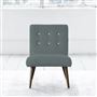 Eva Chair - White Buttonss - Walnut Leg - Rothesay Aqua