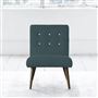 Eva Chair - White Buttonss - Walnut Leg - Rothesay Azure