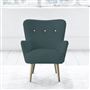 Florence Chair - White Buttonss - Beech Leg - Rothesay Azure