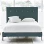 Polka Bed - White Buttons - Single - Metal Leg - Rothesay Azure