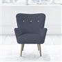 Florence Chair - White Buttonss - Beech Leg - Rothesay Denim