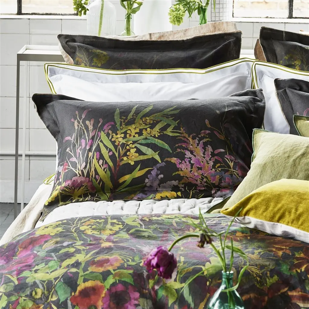 Indian Sunflower Graphite Bedding Designers Guild