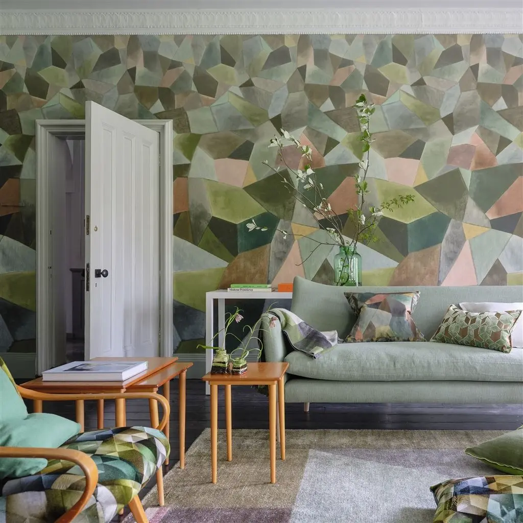 Geo Moderne Jade Wallpaper Designers Guild