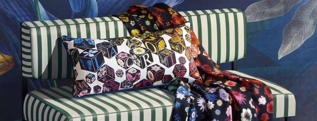 IGUACU ~ Grenade Colorway Christian LACROIX Designers Guild Upholstery Velvet factory Fabric by HALF Yard