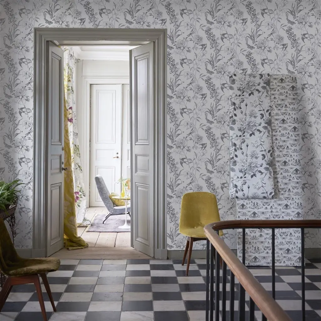 Sibylla Garden Black And White Wallpaper Designers Guild